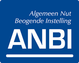 ANBI logo witte tekst op blauw