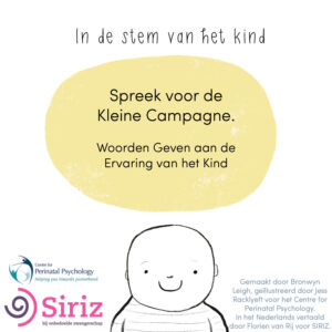 Illustratie van kind met tekst voor campagne Siriz